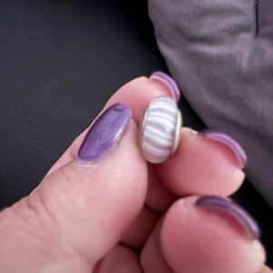 Elegant Silver and White Bead Charm